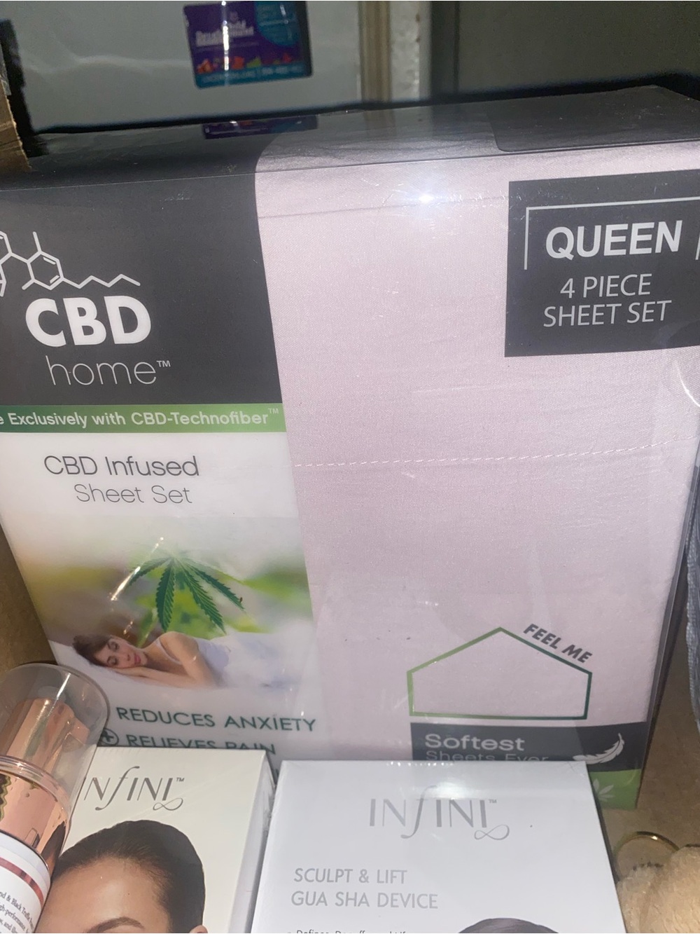 INFUSED Queen 4-Piece Sheet Set in Light Pink